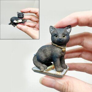 Vtg 90's Calico Kittens RARE Black Cat Bombay Lilies Enesco Book Magnet